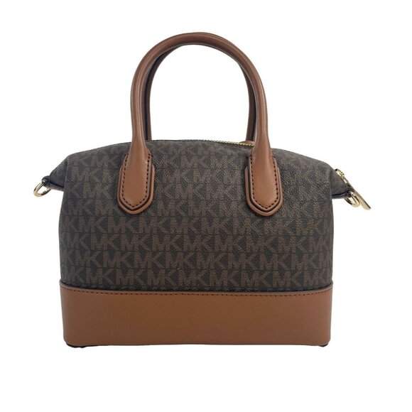 NEW Michael Kors Hyde Small Satchel Crossbody Brown PVC Purse Handbag NWT - Picture 3 of 6